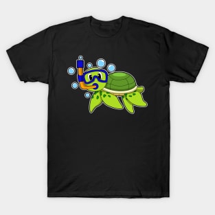 Turtle at Diving with Snorkel T-Shirt